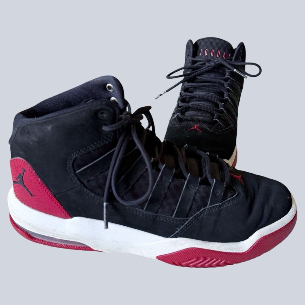 Nike Air Jordan Sneakers Youth Kids Boys Shoes Black Red AQ9214-023 Sz 6.5Y